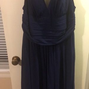 Navy blue formal prom dress